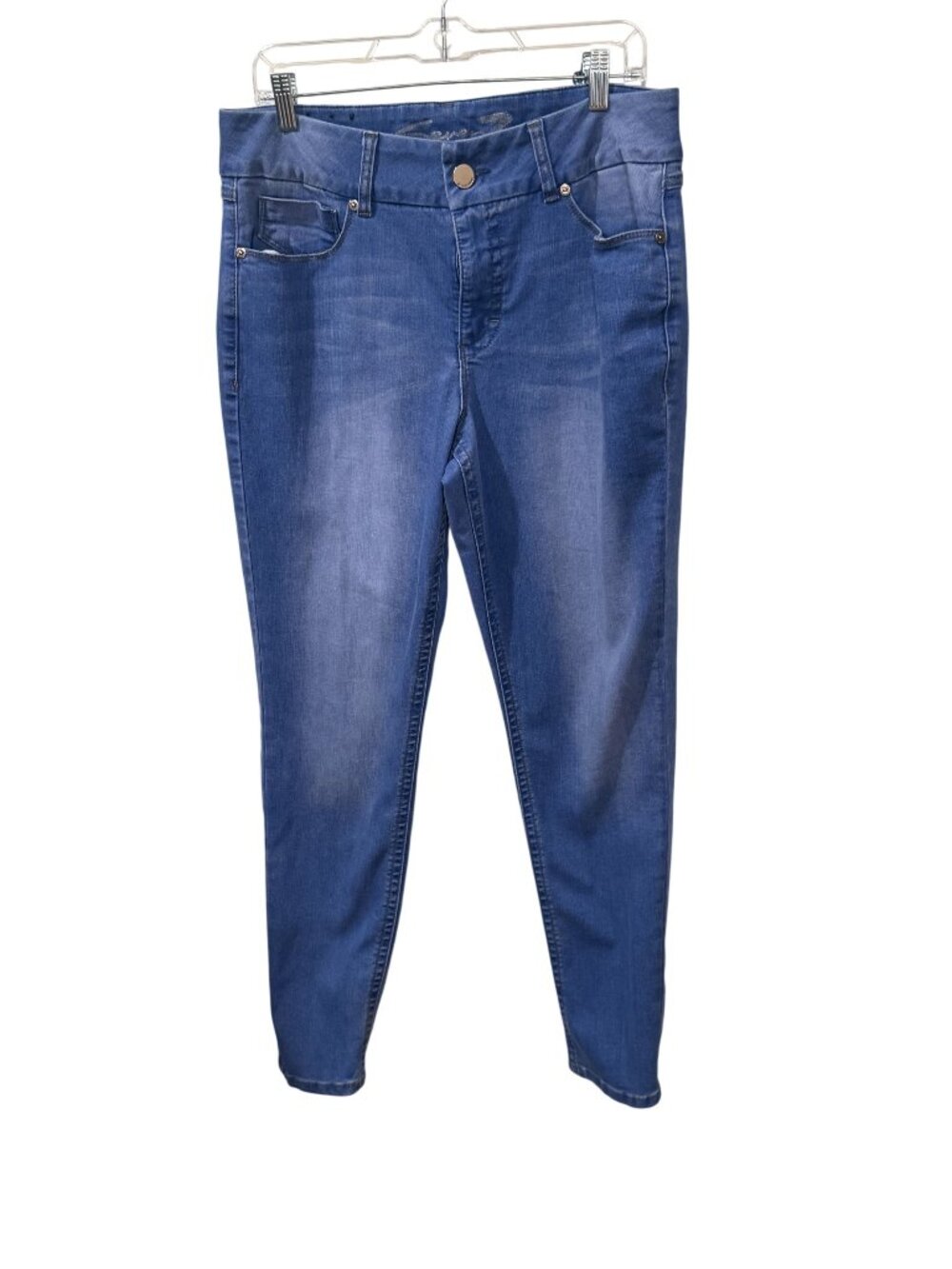 Seven7 Womens Plus Size 16 Blue Denim Skinny Jeans With Back Pocket Stitch Detai